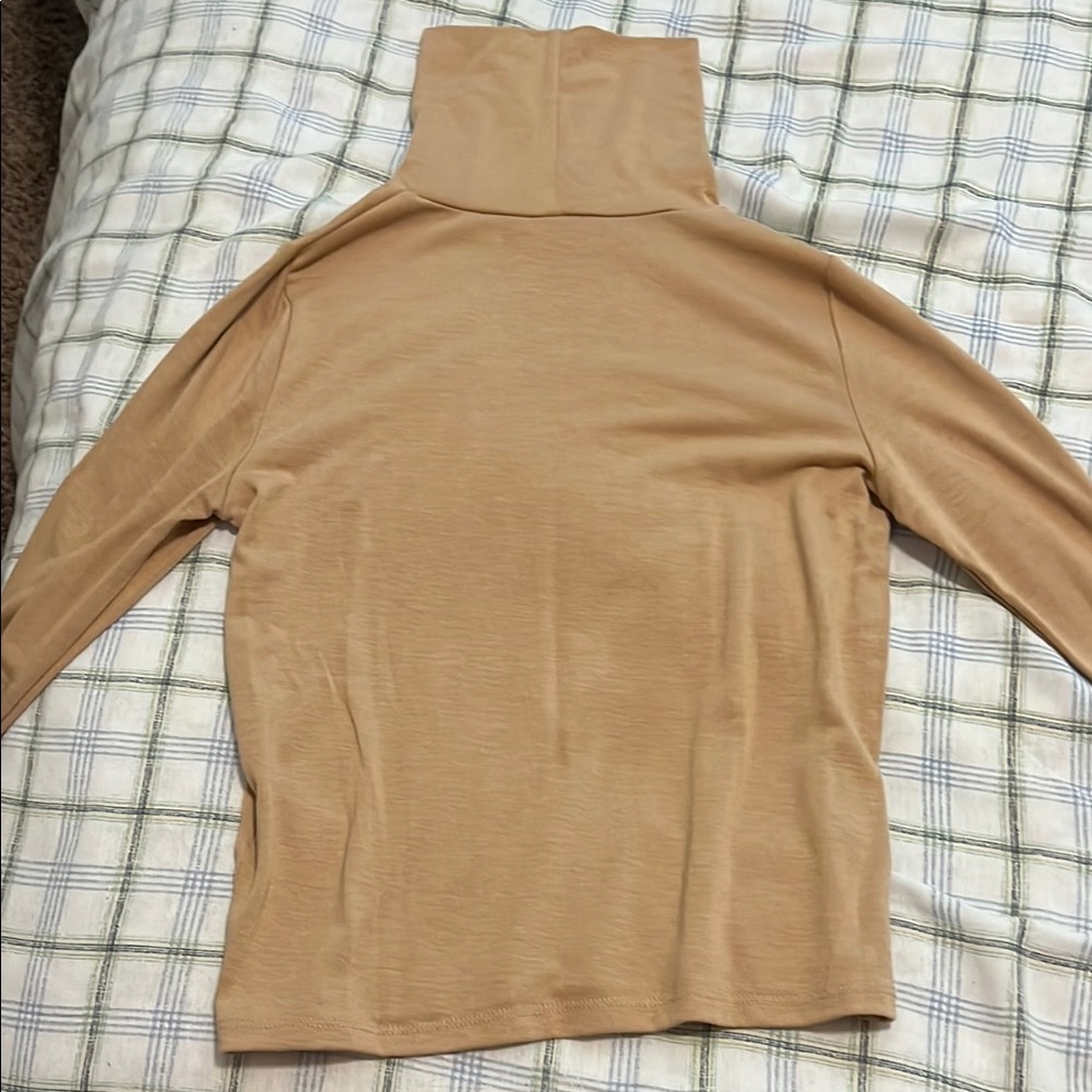 Women's Tan Turtleneck Sweater